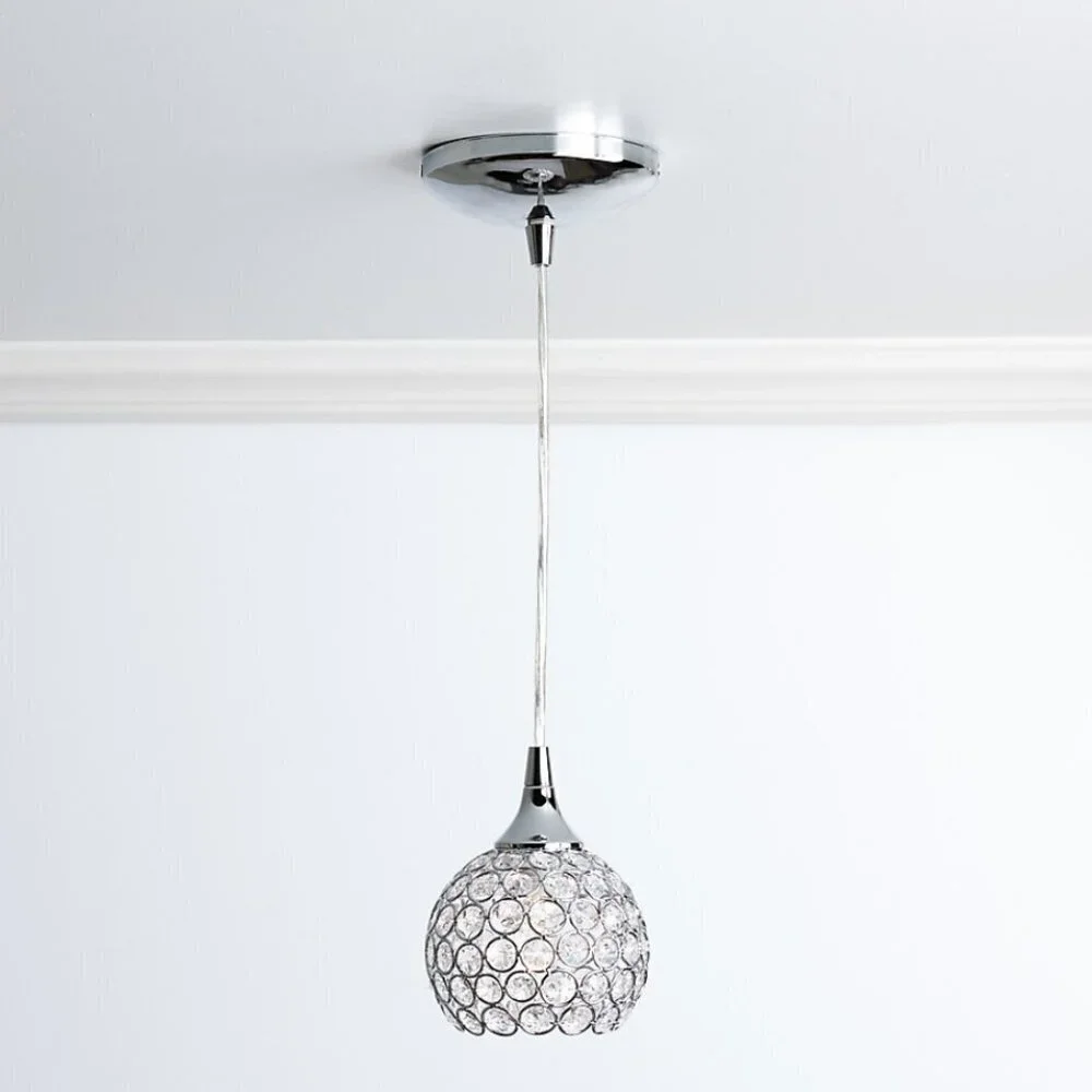 Chrome Modern Art Glass Dome Pendant Light